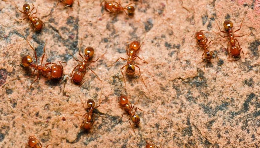 Kiến lửa bò quanh vòi nước hoặc bồn rửa