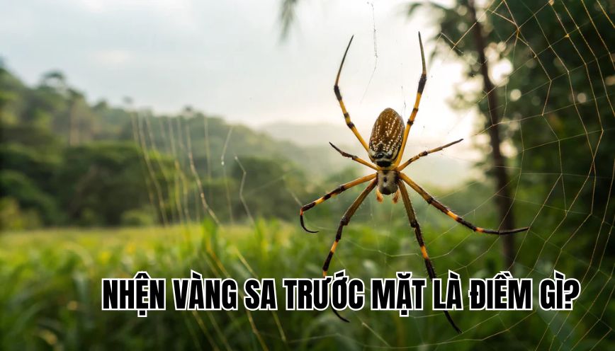 Nhện vàng sa trước mặt là điểm gì