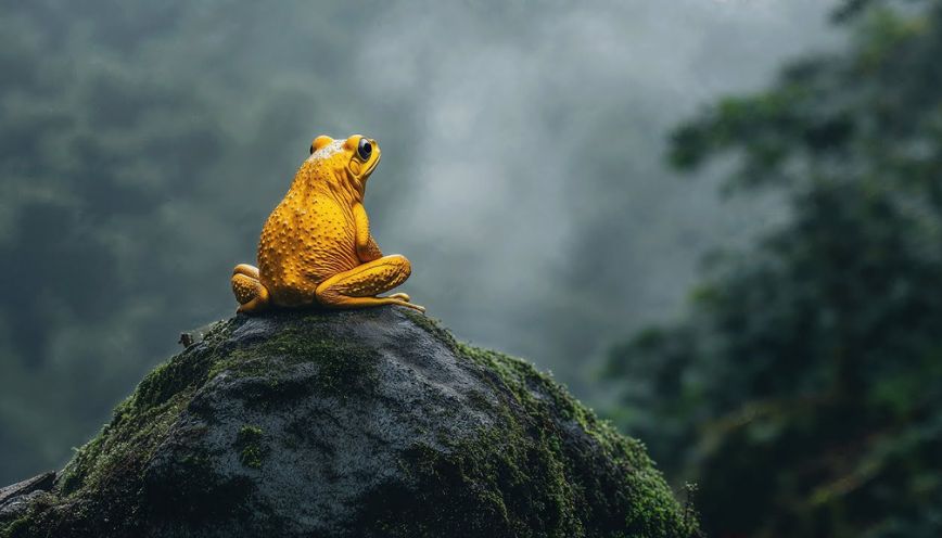 Nhìn thấy cóc vàng cất tiếng kêu