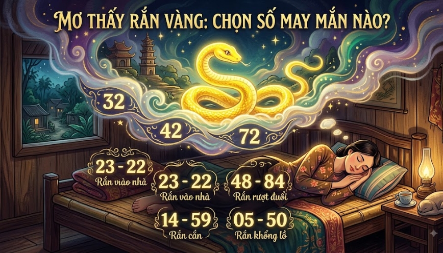 Ngủ mơ thấy rắn màu vàng chọn con số nào may mắn?